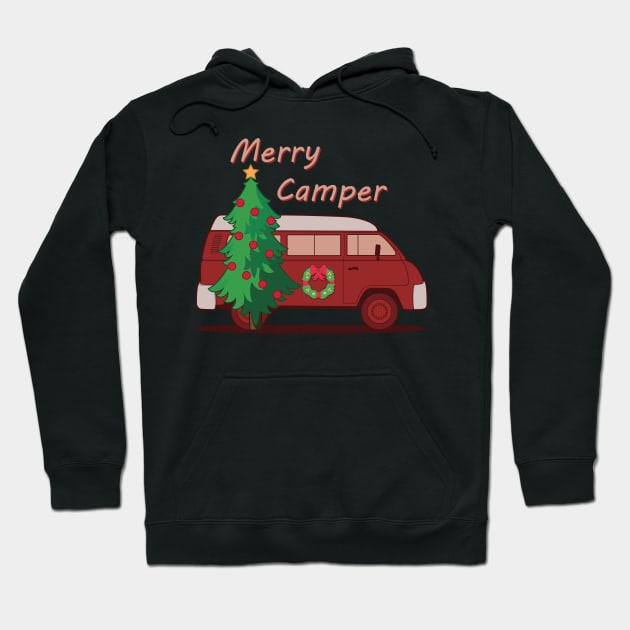 Merry Camper Christmas Tree Hoodie by Food in a Can